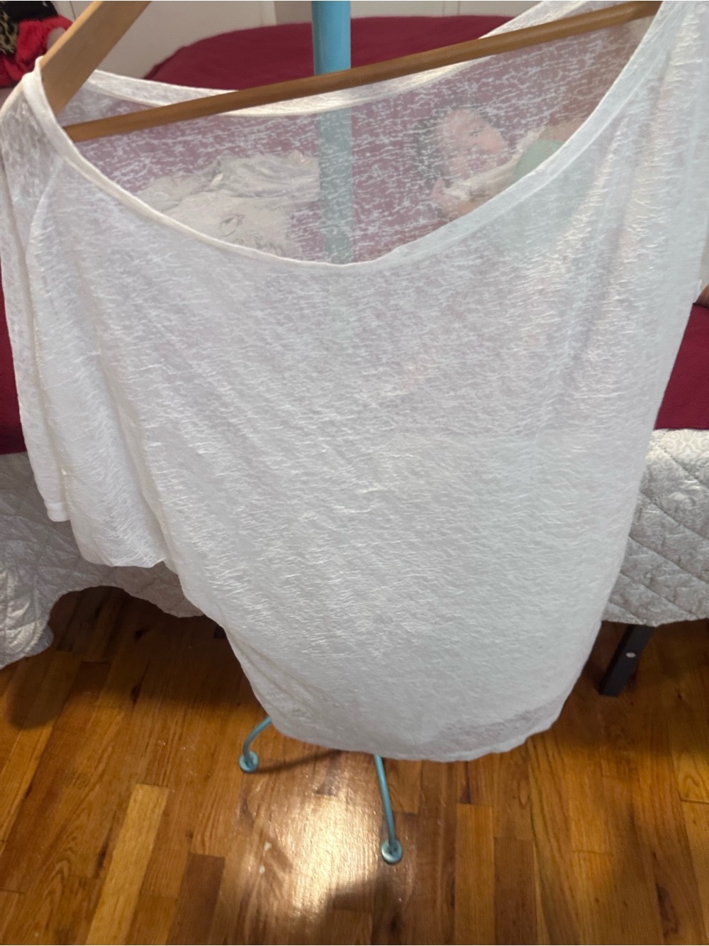 SHEIN White Short Sleeve Slub Knit Scoop Neck Tee